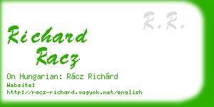 richard racz business card