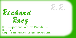 richard racz business card